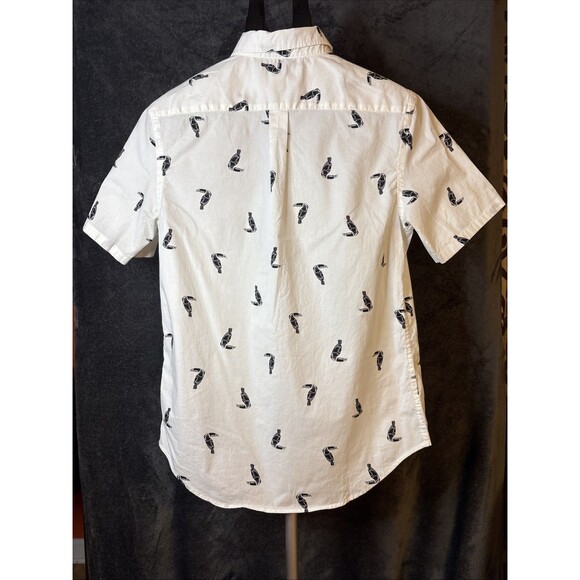 Old Navy White Casual Button Down Shirt Nautical Theme S - Picture 4 of 11